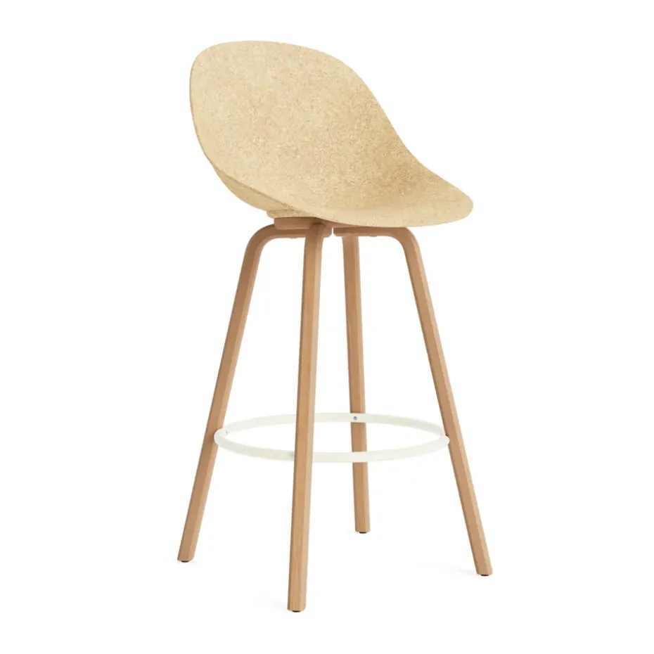 Fauteuil avec accoudoirs Mat Bar Armchair 75 cm, Hemp-hêtre-crème acier