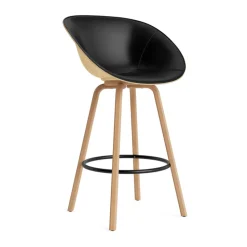 Fauteuil avec accoudoirs Mat Bar Armchair habillé sur le devant 75 cm, Ultra 41599-hemp-beech-black steel