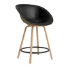 Fauteuil avec accoudoirs Mat Bar Armchair habillé sur le devant 65 cm, Ultra 41599-seaweed-beech-black steel