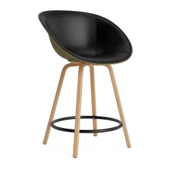 Fauteuil avec accoudoirs Mat Bar Armchair habillé sur le devant 65 cm, Ultra 41599-seaweed-beech-black steel