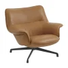Fauteuil bas Doze base pivotante, Refine leather cognac-black