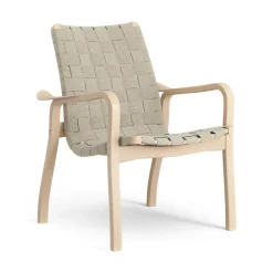 Fauteuil bas Primo hêtre laqué, Nature