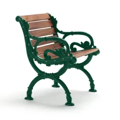Fauteuil Byarum, Acajou, support vert