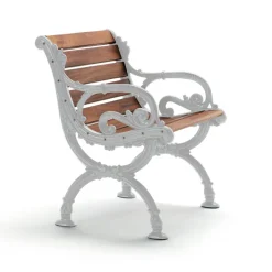 Fauteuil Byarum, Acajou, support en aluminium brut
