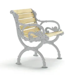 Fauteuil Byarum, Imprégnation de pin, structure en aluminium brut