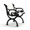 Fauteuil Byarum, Pin laqué blanc, support noir