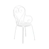 Fauteuil Classic No.1, Blanc, assise en tôle