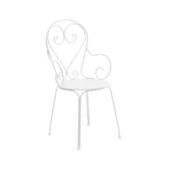 Fauteuil Classic No.1, Blanc, assise en tôle