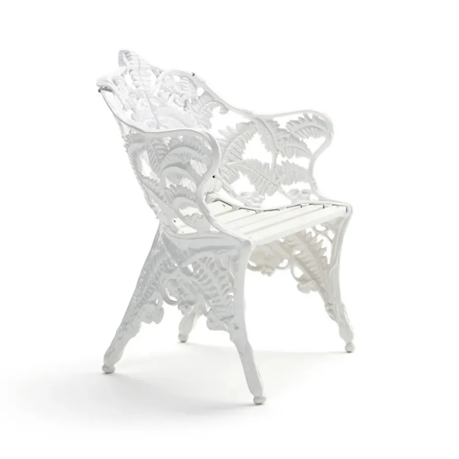 Fauteuil Classic, Pin laqué blanc, support blanc