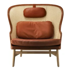 Fauteuil Dandy, Chêne naturel - cuir Tärnsjö cognac