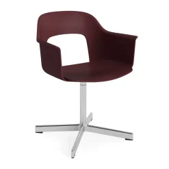 Fauteuil de bureau Layout Armchair 231, Bordeaux aluminium poli base pivotante 4 étoiles