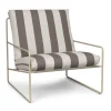 Fauteuil Desert, Cash stripe-chocolaten
