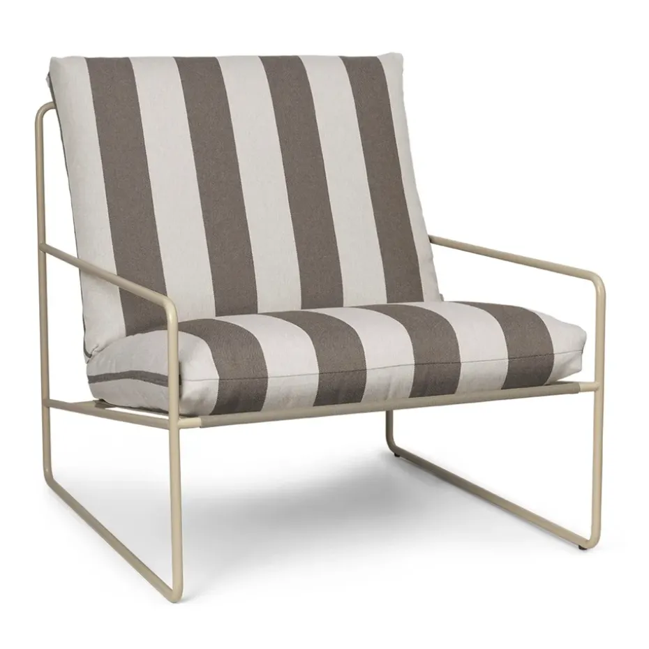 Fauteuil Desert, Cash stripe-chocolaten