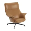 Fauteuil Doze swivel base, Refine leather cognac-black