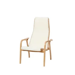 Fauteuil enfant Lamini, peau de mouton offwhite, chêne huilé