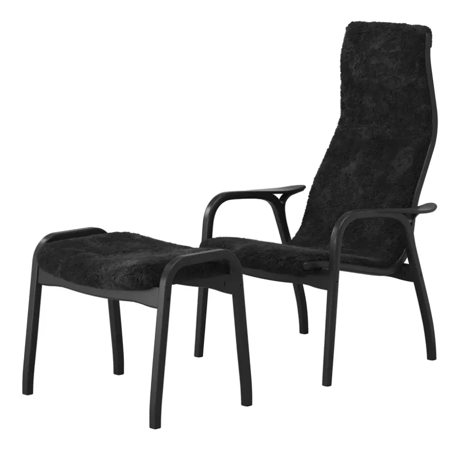 Fauteuil et repose-pieds Lamino Black Edition, Noir
