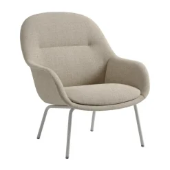 Fauteuil Fiber Lounge avec pieds en acier, Ecriture 240-grey