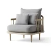 Fauteuil Fly SC1, chêne huilé clair + tissu beige