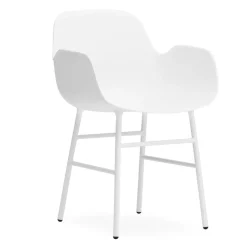 Fauteuil Form pieds en métal, Blanc