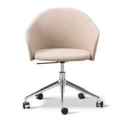 Fauteuil Gomo Armchair pivotant à 5 branches, Blazer CUZ47 Fairfield-aluminium poli