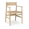 Fauteuil Heritage dossier et assise tissés, Cordon en papier de chêne huilé