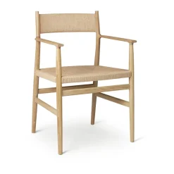 Fauteuil Heritage dossier et assise tissés, Cordon en papier de chêne huilé
