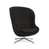 Fauteuil Hyg, cuir ultra 41580 anthracite, pied pivotant en aluminium