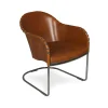 Fauteuil Ingo, Cognac-chrome