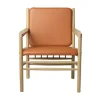 Fauteuil J147, Oak nature lacquered-cognac leather