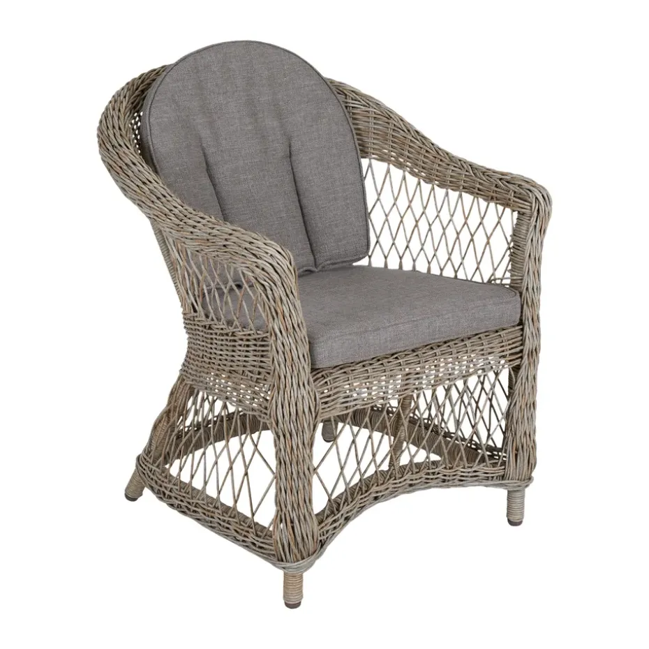 Fauteuil Kamomill avec coussin d'assise et de dossier, Beige-sable