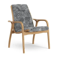 Fauteuil Laminett chêne huilé/peau de mouton, Scandinavian Grey (gris)