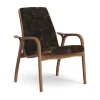 Fauteuil Laminett noyer huilé/peau de mouton, Espresso (marron)