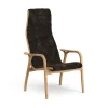 Fauteuil Lamino chêne huilé/peau de mouton, Espresso (marron)