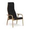 Fauteuil Lamino chêne huilé/peau de mouton, Black (noir)