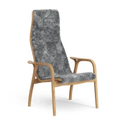 Fauteuil Lamino chêne huilé/peau de mouton, Scandinavian Grey (gris)