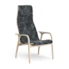 Fauteuil Lamino chêne pigmenté blanc/peau de mouton, Charcoal (gris foncé)