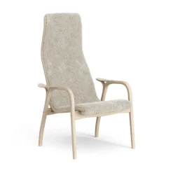 Fauteuil Lamino chêne pigmenté blanc/peau de mouton, Moonlight (beige)