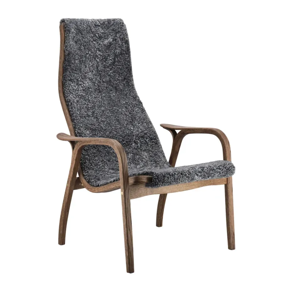 Fauteuil Lamino chêne/peau de mouton Special Edition, Rubio Monocoat Chocolate-Charcoal