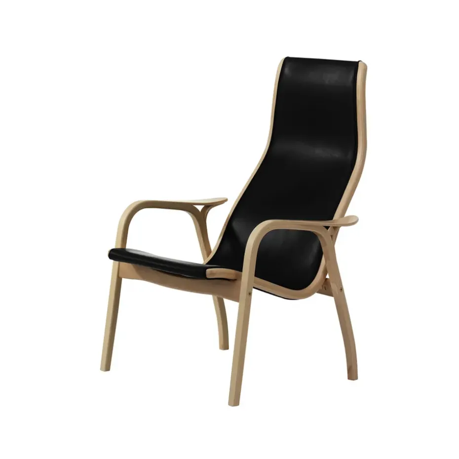 Fauteuil Lamino, Noir-cuir de selle-chêne huilé