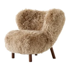 Fauteuil Little Petra VB1, Noyer huilé-Sheepskin honey