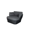 Fauteuil lounge Basket, Graphite grey, incl. coussins gris