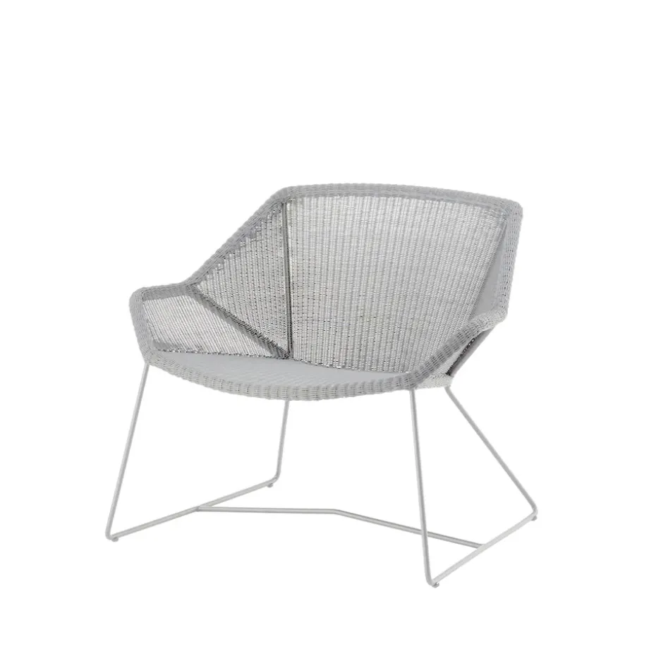 Fauteuil lounge Breeze weave, White grey