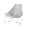 Fauteuil lounge Breeze weave haut dossier, White grey