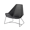 Fauteuil lounge Breeze weave haut dossier, Black