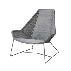 Fauteuil lounge Breeze weave haut dossier, Light grey