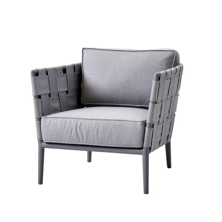 Fauteuil lounge Conic, Light grey, incl. coussins