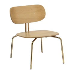 Fauteuil lounge Curious, Oak-brass