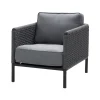 Fauteuil lounge Encore, Cane-Line airtouch lava grey/dark grey, incl. coussins