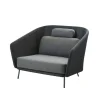 Fauteuil lounge Mega, Graphic, incl. coussins gris