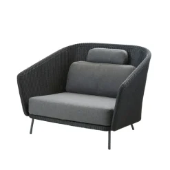 Fauteuil lounge Mega, Graphic, incl. coussins gris